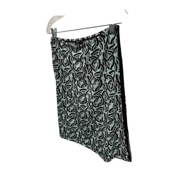 BCBG Max Azria Womens Black Mint Green Patterned Stretch Pencil Skirt Sz Medium - Picture 3 of 8